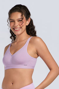 Amante Non Padded Non Wired Cotton Chic Support Bra - Orchid Bouquet — thumbnail 2